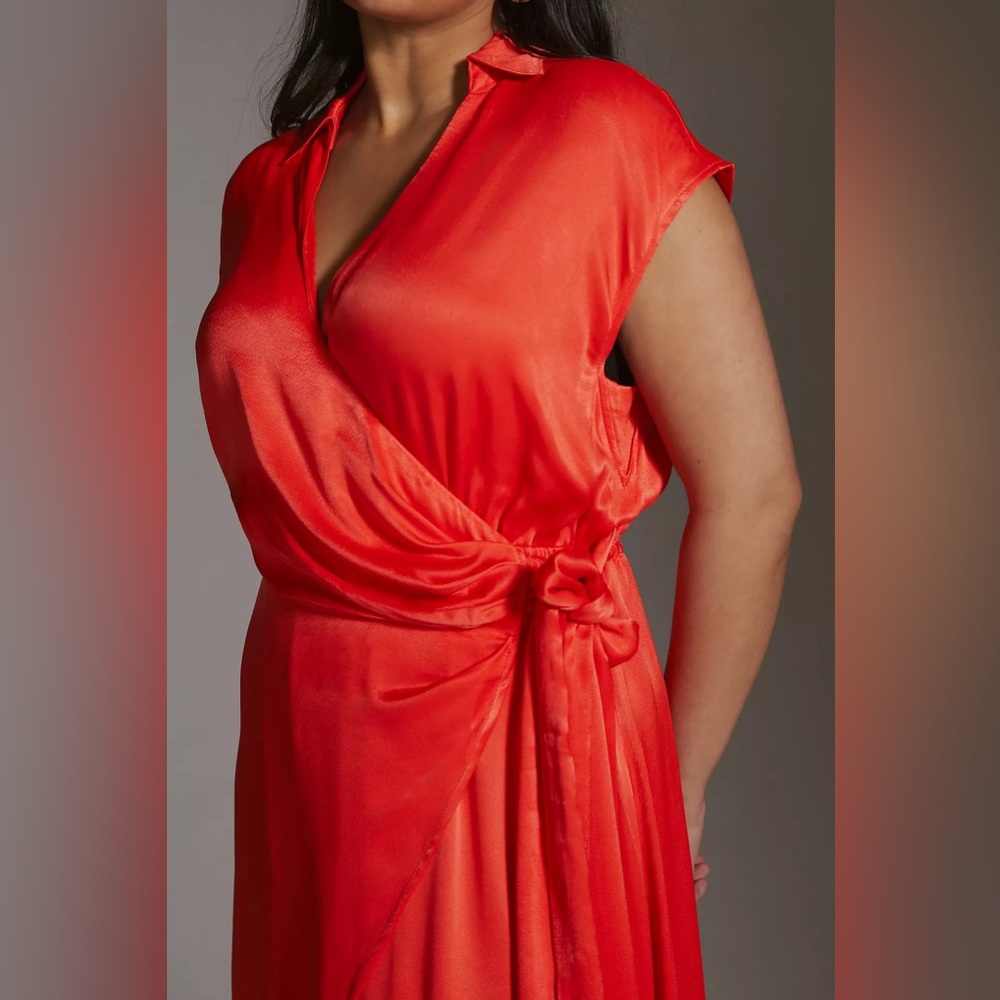 Anthropologie Maeve Open-Back Wrap Midi Dress - Picture 6 of 14